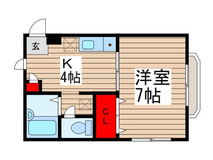 プチカーサみぼろ(1K/2階)の間取り写真