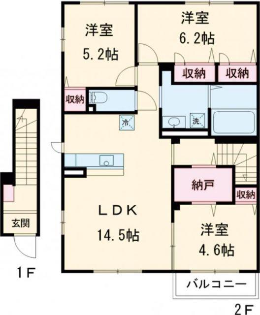 オズファーム 本郷(3LDK/2階)の間取り写真