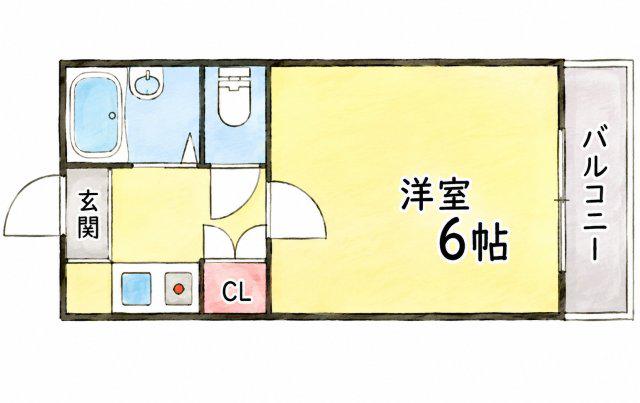 グレイシィー六甲(1K/3階)の間取り写真