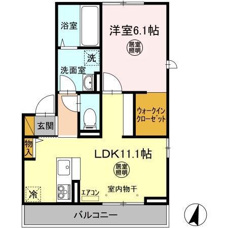 SANTORINIⅠ(1LDK/2階)の間取り写真