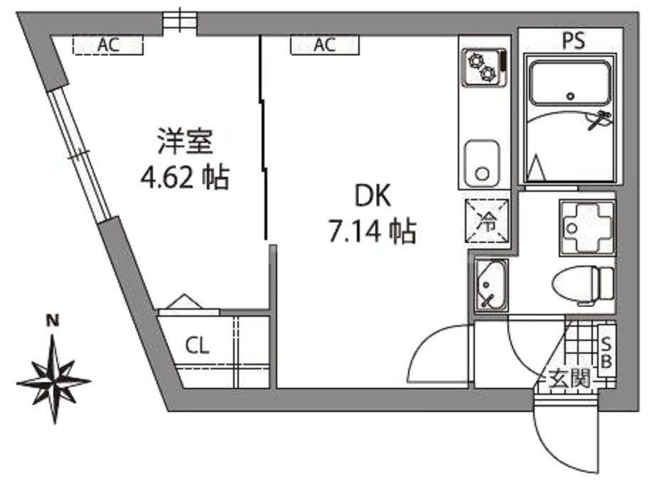 アザレア板橋(1DK/2階)の間取り写真