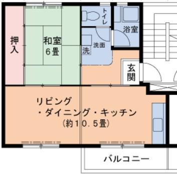 UR春木(1LDK/5階)の間取り写真