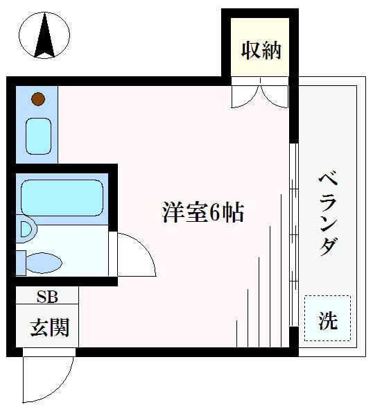 ゆたかコーポ(ワンルーム/2階)の間取り写真