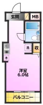 スカイコート武蔵小杉第6(ワンルーム/4階)の間取り写真