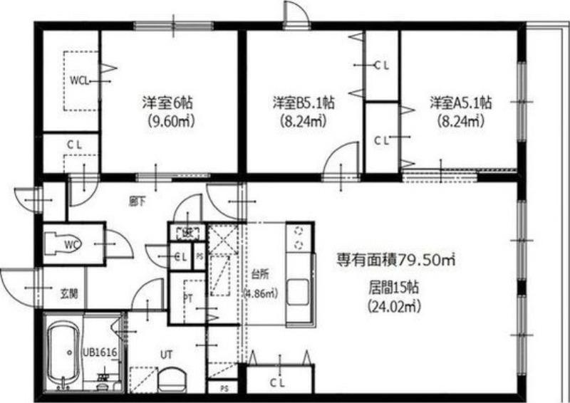 ル ビエノア北円山(3LDK/1階)の間取り写真