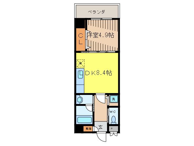 M-STYLE ラピス ラズリ(1LDK/4階)の間取り写真