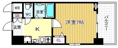 エスリード新梅田(1K/3階)の間取り写真