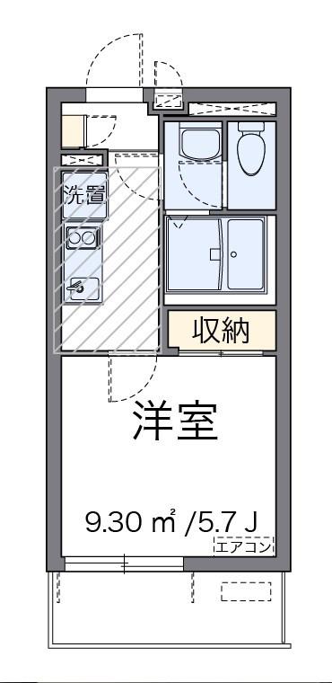ヴィクトワール(1K/2階)の間取り写真