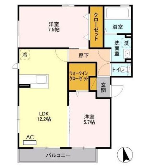 GFスクエア(2LDK/2階)の間取り写真