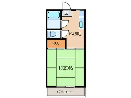高橋コーポ(1K/2階)の間取り写真