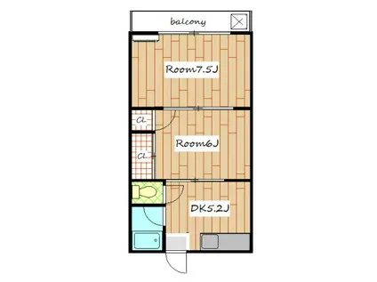 シルクハイツ(2DK/3階)の間取り写真
