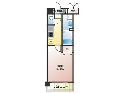 新神戸VITA(1K/7階)の間取り写真