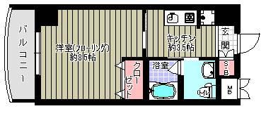 プラティ光が丘(1K/4階)の間取り写真