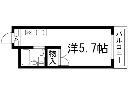 グレース桜井(ワンルーム/3階)の間取り写真