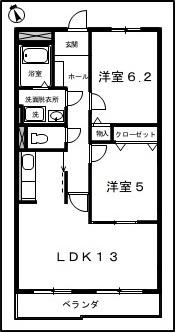 タプトシティ名取(2LDK/3階)の間取り写真