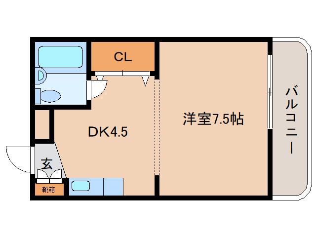 IMNビル(1DK/3階)の間取り写真