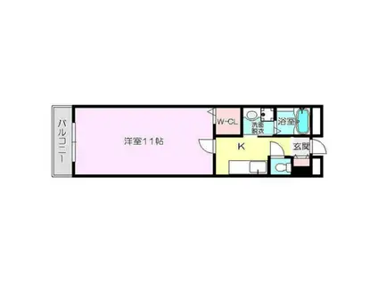 アールメゾンアワジ(1K/1階)の間取り写真