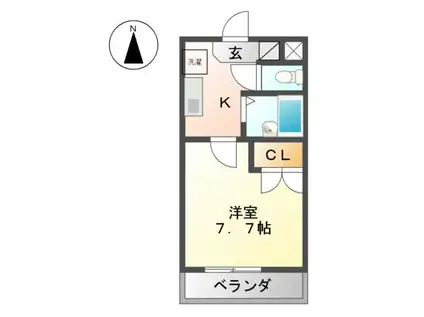 メゾンボー隅田II(1K/3階)の間取り写真
