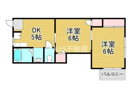 都島電化ハイツ(2DK/2階)の間取り写真