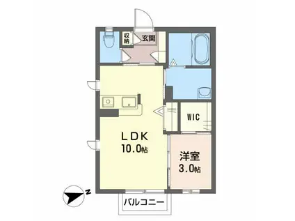 E.コート.ジェネラス(1LDK/2階)の間取り写真