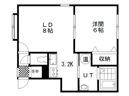 PLEIADESII(1LDK/1階)の間取り写真