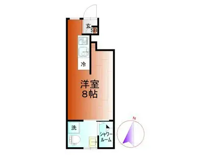 ブライトハウス氷川台(ワンルーム/1階)の間取り写真