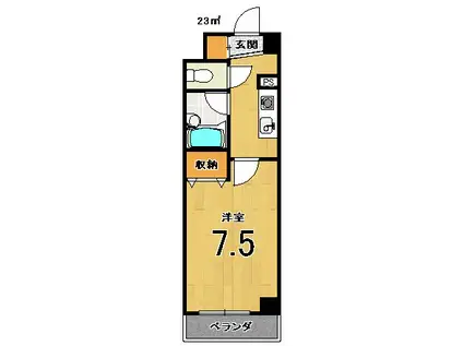 アルティア桂(1K/3階)の間取り写真