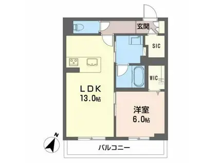 CASA GLORIA ENCANTO(1LDK/3階)の間取り写真