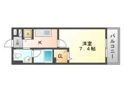 アクロス大日アパートメントI(1K/3階)の間取り写真