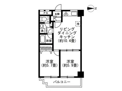 SOCIETY MORISHITA(2LDK/6階)の間取り写真