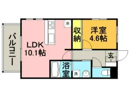 メゾン・ド・クレール(1LDK/1階)の間取り写真