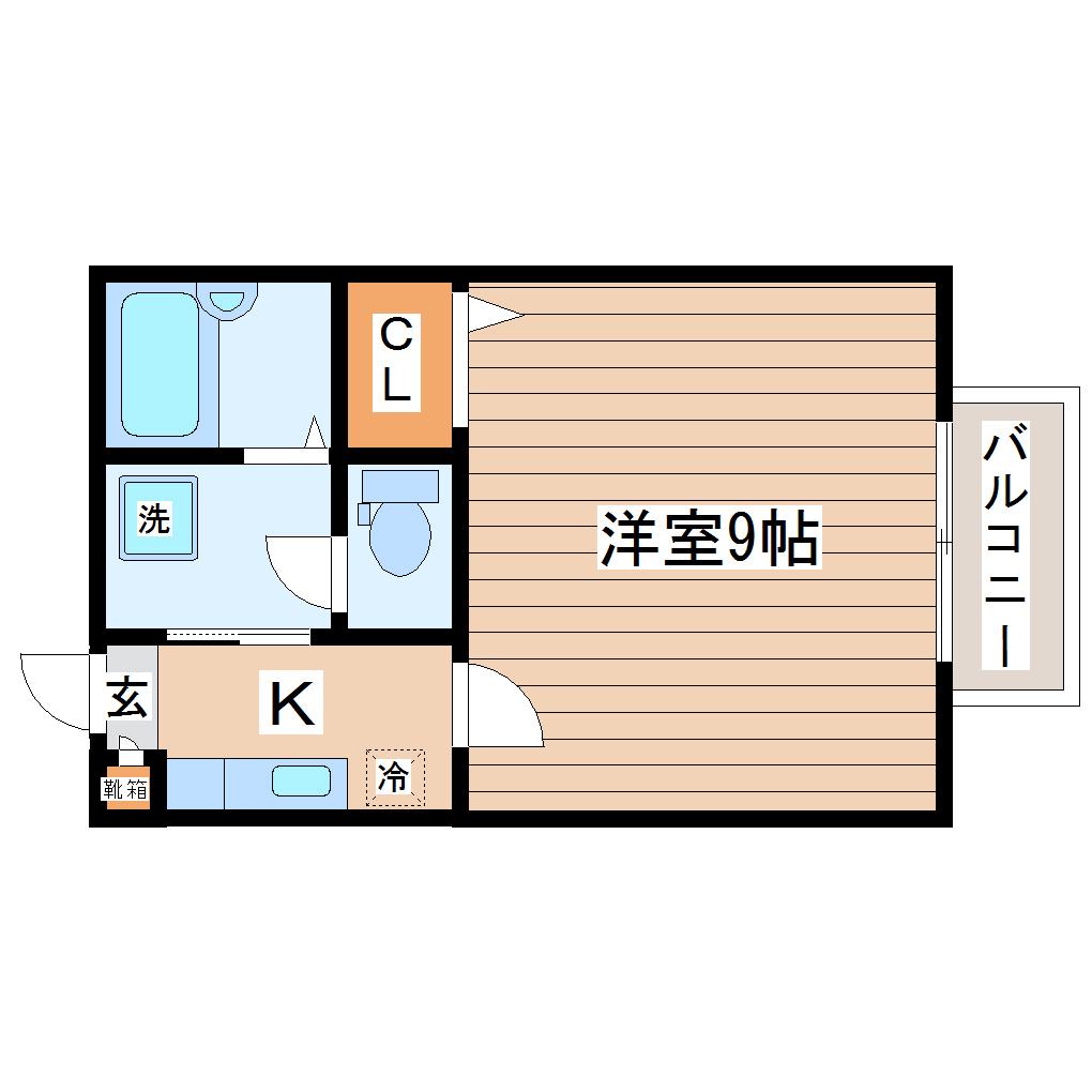 ディアコート泉(1K/2階)の間取り写真