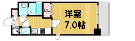 フォーリアライズ南堀江ヴィータ(1K/4階)の間取り写真