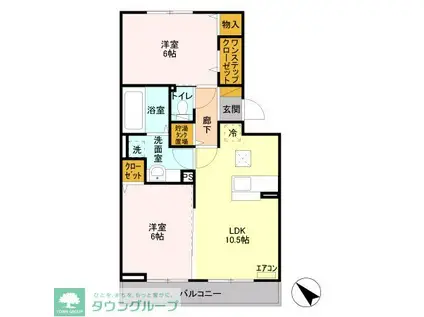 プレジール(2LDK/1階)の間取り写真