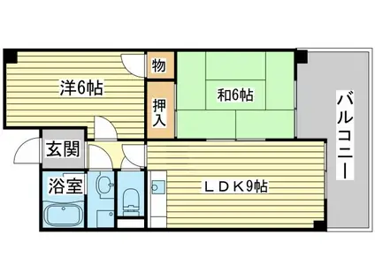 ブリージェ姫路(2LDK/5階)の間取り写真