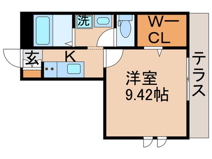 クレール水元(1K/1階)の間取り写真