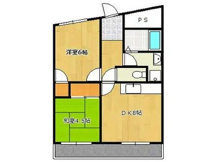 ベアード水上(2DK/2階)の間取り写真