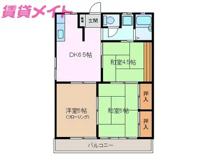 城東ハイツI(3DK/2階)の間取り写真