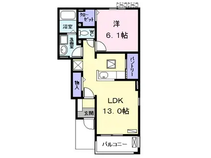 グレイスフル(1LDK/1階)の間取り写真