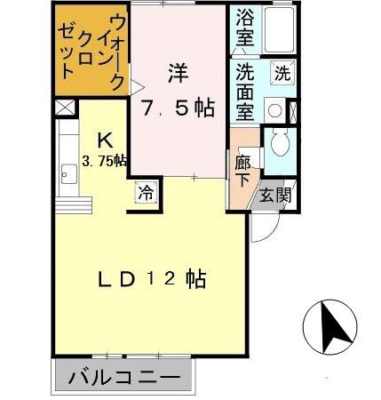 シロス船上(1LDK/1階)の間取り写真