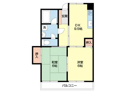 グレイスピア吹上(2DK/6階)の間取り写真