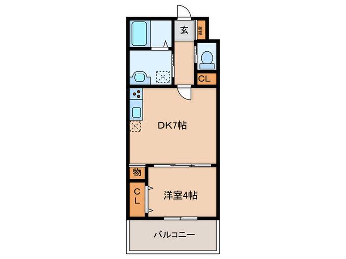 PHOENIX伊都(1DK/1階)の間取り写真