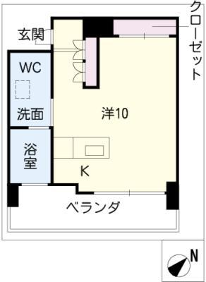 OZ ALLOGGIO(ワンルーム/8階)の間取り写真