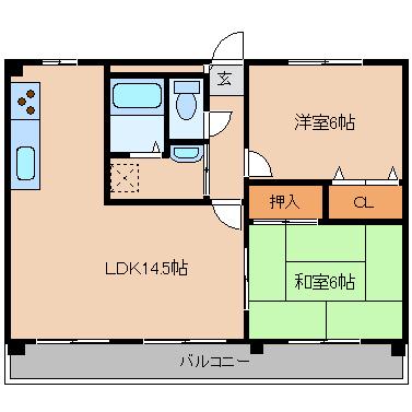 フルーヴ394(2LDK/2階)の間取り写真