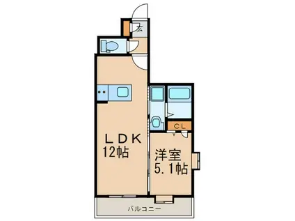 ベイグランデ(1LDK/7階)の間取り写真