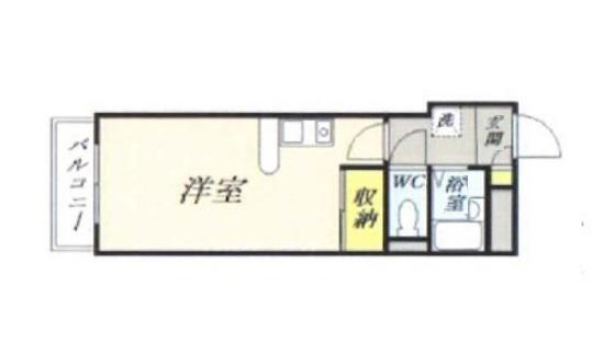 ラ・リュ奉還町(ワンルーム/2階)の間取り写真