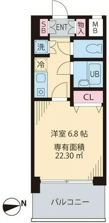 ビイルーム新宿 6階階 間取り