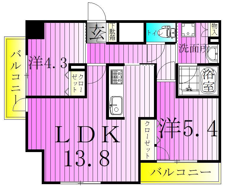 アーバンパーク綾瀬(1SLDK/4階)の間取り写真