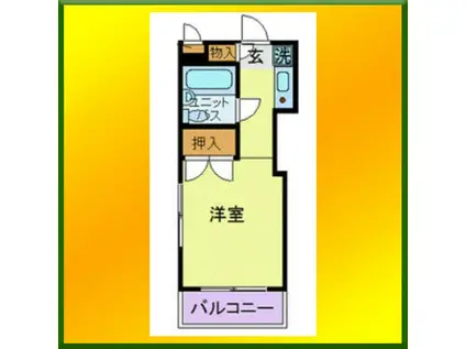 サンパレス花小金井(ワンルーム/4階)の間取り写真