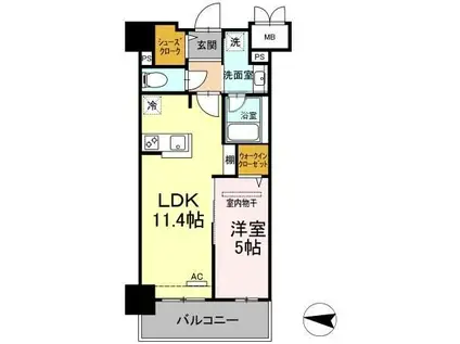 ADORABLE(1LDK/4階)の間取り写真